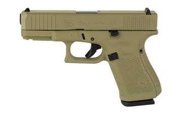 Picture of GLOCK 19 M.O.S. Gen 5, Striker Fired, Semi-automatic, Polymer Frame Pistol, Compact, 9MM, 4.02" Barrel, Skydas Cerakote Finish, Coyote Tan, 15 Rounds, 3 Magazines PA195S204MOS-CT