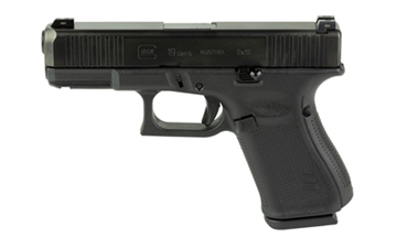 Picture of GLOCK 19 Gen 5, Semi-automatic, Striker Fired, Polymer Frame Pistol, Compact, 9MM, 4.02" Barrel, DLC Finish, Black, Extended Controls, Glock Night Sights, 15 Rounds, 3 Magazines PA195S733
