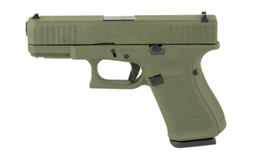 Picture of GLOCK 19 Gen 5, Striker Fired, Semi-automatic, Polymer Frame Pistol, Compact, 9MM, 4.02" Barrel, Cerakote Finish, Olive Drab Green, 15 Rounds, 3 Magazines PA195S204N-OD