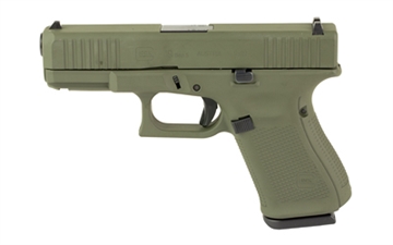 Picture of GLOCK 19 Gen 5, Striker Fired, Semi-automatic, Polymer Frame Pistol, Compact, 9MM, 4.02" Barrel, Cerakote Finish, Olive Drab Green, 15 Rounds, 3 Magazines PA195S204N-OD
