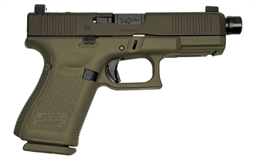 Picture of SHARK COAST CUSTOMS 19V C4 OD GREEN 9MM 10RD BLACK BARREL SUPPRESSOR HEIGHTS SIGHTS OPTICS CUT PV1950201HUNT CAMFOUR EXCLUSIVE PV1950201HUNT