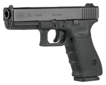 Picture of GLOCK 20C Gen 3, TALO Exclusive, Striker Fired, Semi-automatic, Polymer Frame Pistol, Full Size, 10MM, 4.6" Barrel, Matte Finish, Black, Interchangeable Backstraps, Fixed Sights, 10 Rounds, 2 Magazines PI2059201