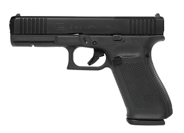 Picture of GLOCK 21 Gen 5 M.O.S., Striker Fired, Semi-automatic, Polymer Frame Pistol, Full Size, 45ACP, 4.61" Barrel, nDLC Finish, Black, Fixed Sights, Optics Ready, 13 Rounds, 3 Magazines, Comes with Glock OEM Adapter Plate 06 for Trijicon RMR Footprint UA215S203MOS