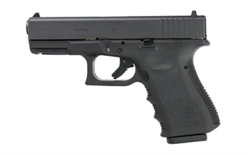 Picture of GLOCK 23, Rebuilt, Safe Action, Semi-automatic, Polymer Frame Pistol, Compact Size Pistol, 40S&W, 4.01" Barrel, Matte Finish, Fixed Sights, Glock OEM Rail, 13 Rounds, 2 Magazines, May or May Not Come With Night Sights PR2350903