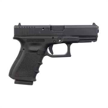 Picture of Glock G23 Gen3 Compact 40 S&W 13+1 4.02" Black Polygonal Rifled Barrel, Matte Black Serrated Slide, Black Polymer Frame w/Picatinny Rail, Black Textured Finger Grooved Polymer Grip, USA Made UI2350203