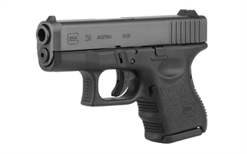Picture of GLOCK 26, Safe Action, Sub Compact Pistol, 9MM, 3.46" Barrel, Polymer Frame, Matte Finish, Fixed Sights, 10Rd, 2 Magazines, Rebuilt PR2650901