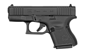 Picture of GLOCK 26 Gen5, Rebuilt, Semi-automatic, Striker Fired, Sub-Cmp, 9MM, 3.43" Barrel, Black, Interchangeable Backstraps, 10Rd, 3 Mags, Fixed Sights UR2655501FS UR26555FS