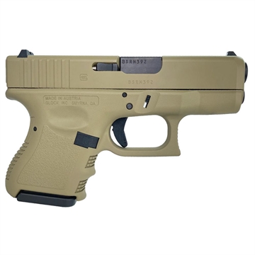 Picture of Glock 27 Gen 3 Custom "FDE" Subcompact Handgun .40 S&W 9rd/Magazines (2) 3.4" Barrel Austria PI2750201 MODFDE