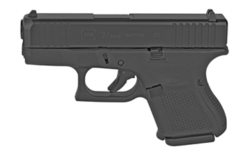 Picture of GLOCK 27 Gen 3, Striker Fired, Semi-automatic, Polymer Frame Pistol, Sub-Compact, 40 S&W, 3.43" Barrel, DLC Finish, Black, Fixed Sights, 9 Rounds, 2 Magazines G27US