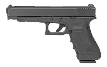 Picture of GLOCK 34, Safe Action, Full Size Pistol, 9MM, 5.31" Barrel, Polymer Frame, Matte Finish, Fixed Sights, 17Rd, 2 Magazines, Glock OEM Rail, Rebuilt PR34509