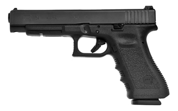 Picture of GLOCK 34 Gen 3, Striker Fired, Semi-automatic, Longslide, 9MM, 5.31" Barrel, Matte Finish, Black, Interchangeable Backstraps, Fixed Sights, 17 Rounds, 2 Magazines, Prac/Tac G3417US