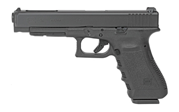 Picture of GLOCK 34 Gen 3 Prac/Tac, Striker Fired, Semi-automatic, Polymer Frame Pistol, Long Slide, 9MM, 5.31" Barrel, Matte Finish, Black, Fixed Sights, 17 Rounds, 2 Magazines, Right Hand G3417AUT