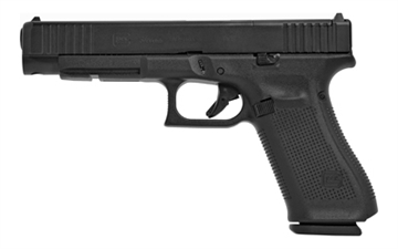 Picture of GLOCK 34 Gen 5 M.O.S., Striker Fired, Semi-automatic, Polymer Frame Pistol, Long Slide, 9MM, 5.31" Barrel, nDLC Finish, Black, Fixed Sights, 17 Rounds, 2 Magazines, Right Hand G34517MOSAUT