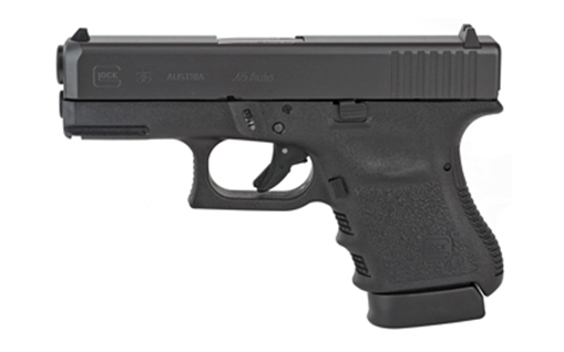Picture of GLOCK 36, Semi-automatic, Striker Fired, Sub-Compact, 45 ACP, 3.77", Black, 6 Rounds, 2 Mags, Rebuilt, Fixed Sights, Polymer, Matte UR3650901FGR