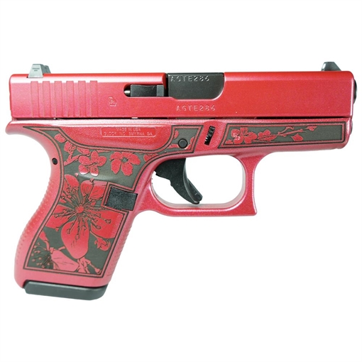 Picture of Glock 42 Custom "Cherry Blossom Medusa Pink" Subcompact Handgun .380 ACP 6rd Magazines (2) 3.25" Barrel USA UI42502 MODCB