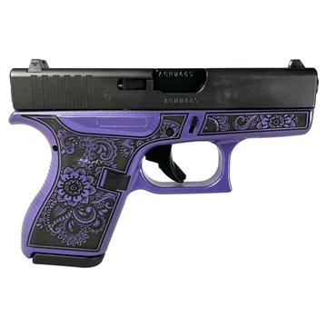 Picture of Glock 42 "Mandala Engraved Purple Pearl Grip" Subcompact Handgun .380 ACP 6/rd Magazines (2) 3.25" Barrel USA UI4250201 MODMDLPP