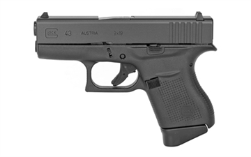 Picture of GLOCK 43, Rebuilt, Safe Action, Semi-automatic, Polymer Frame Pistol, Subcompact, 9MM, 3.39" Barrel, Black, Fixed Sights, 6 Rounds, 2 Magazines UR43509