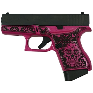 Picture of Glock 43 Custom "Sugar Skull" Pink Medusa Subcompact Handgun 9mm Luger 6rd Magazines (3) 3.4" Barrel Frame Only UI4350201 MODSKP