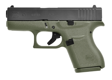 Picture of GLOCK 43 G43 HGA 9MM 3.46 IN BBL NO SIGHTS BFG 5LB 2 6RD MAGS BATTLE FIELD GREEN PI4350204BFG