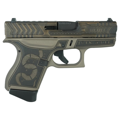 Picture of Glock 43 Gen 4 "Revolution Engraved Colonial Brown" Subcompact Handgun 9mm Luger 6rd Magazines (2) 3.41" Barrel USA UI4350201 MODREVES