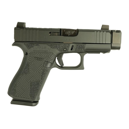 Picture of Glock 43X MOS Black Cerakote Custom Stipple Handgun 9mm Luger 10rd Magazines(2) 3.4" Barrel Accessory Rail USA Made Suppressor High Sights UX4350201FR MODBLKCS