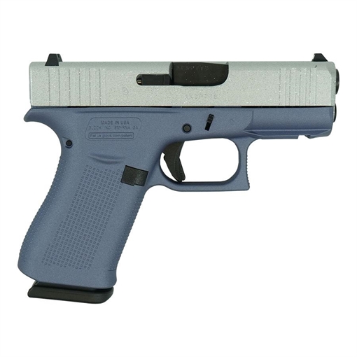 Picture of Glock 43X Crushed Silver Glitter Slide/Orchid Purple Frame Handgun 9mm Luger 10rd Magazines(2) 3.4" Barrel Accessory Rail USA Made UX4350201FR MODGLSP