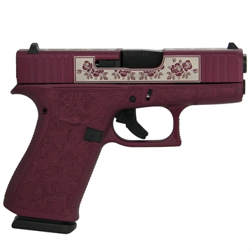 Picture of Glock 43x Custom "Black Cherry Paisley" Subcompact Handgun 9mm Luger 10rd Magazines (2) 3.41" Barrel Black USA UX4350201 MODBCP