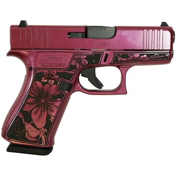 Picture of Glock 43x Custom "Cherry Blossom Engraved Medusa Pink" Subcompact Handgun 9mm Luger 10rd Magazines (2) 3.41" Barrel USA UX4350201 MODCB