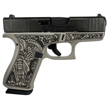 Picture of Glock 43x Custom "Gray Steel Elephant Engraved" Subcompact Handgun 9mm Luger 10/rd Magazines (2) 3.41" Barrel Austria PX4350201 MODELEGRS