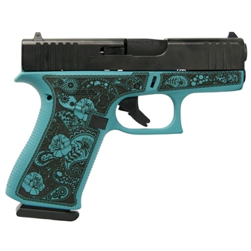 Picture of Glock 43x Custom "Robin's Egg Blue & Paisley" Subcompact Handgun 9mm Luger 10rd Magazines (2) 3.41" Barrel USA UX4350201 MODGRFP
