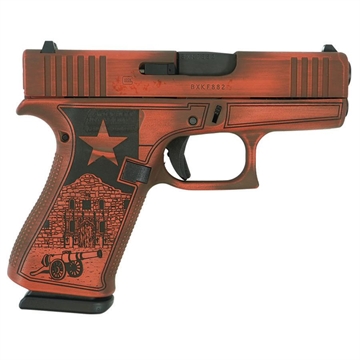Picture of Glock 43x Custom "Texas Orange" Subcompact Handgun 9mm Luger 10rd Magazines (2) 3.41" Barrel Austria PX4350201 MODTXO