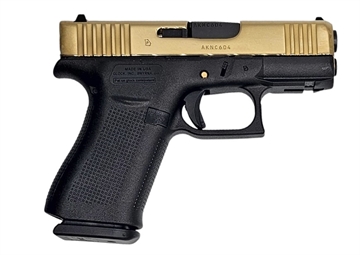 Picture of GLOCK 43X FRONT RAIL 9MM GOLD HIGH POLISH WITH ENGRAVING 10RD UX4350201FRGPVD