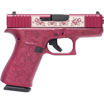 Picture of Glock 43X "Full Engraved Paisley" Black Cherry Handgun 9mm Luger 10rd Magazines(2) 3.4" Barrel Accessory Rail USA Made UX4350201FR MODBCP