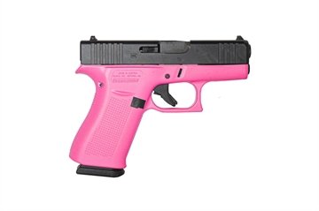 Picture of GLOCK 43X G43X HGA 9MM 3.6 IN BBL FS 5LB BLACK 2 10RD MAGS CERAKOTE PINK FRAME GLOGUX4350201PINK
