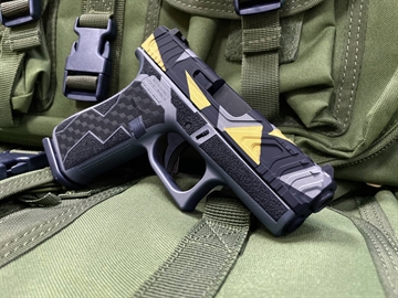 Picture of GLOCK 43X G43X MICRO SHEILD CUT HGA 9MM 3.6 IN BBL FS 2 10RD MAGS GEODESIC CAMO HYBRID LASER STIPPLE GLOGPX4350201SMCGC