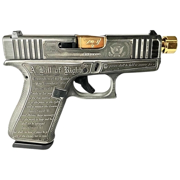 Picture of Glock 43x Gen 4 Custom "Trump" Subcompact Handgun 9mm Luger 10rd Magazines (2) 4" Gold Barrel USA UX4350201 MODTGB
