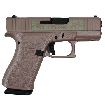 Picture of Glock 43X "Glock & Roses" Pink Handgun 9mm Luger 10rd Magazines(2) 3.4" Barrel Accessory Rail USA Made UX4350201FR MODGR