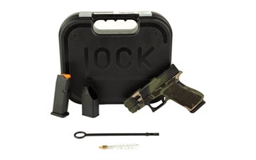Picture of GLOCK 43X, M.O.S, Striker Fired, Semi-automatic, Polymer Frame Pistol, Sub-Compact, 9MM, 3.41" Barrel, Cerakote Finish, Camo, Fixed Sights, 10 Rounds, 2 Magazines UX4350204FRN