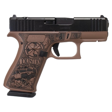 Picture of Glock 43x MOS Custom "Engraved Country Bourbon Cereakote " Subcompact Handgun 9mm Luger 10rd Magazines (2) 3.41" Barrel Austria PX4350201FRMOS MODCTRYDB