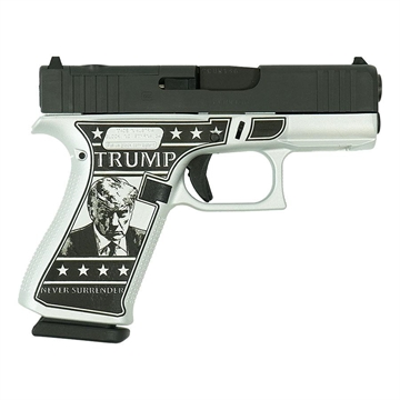 Picture of Glock 43x MOS Custom "Trump 2024 Mug Shot" Subcompact Handgun 9mm Luger 10rd Magazines (2) 3.41" Barrel Black 5.5lb Trigger Front Rail Austria PX4350201FRMOS MODMS