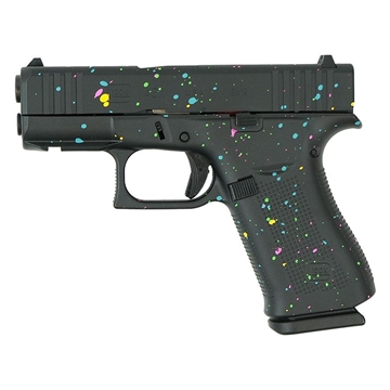 Picture of Glock 43X "Multi-Color Paint Splatter" Black Handgun 9mm Luger 10rd Magazines(2) 3.41" Barrel Accessory Rail USA Made UX4350201FR MOD80SP