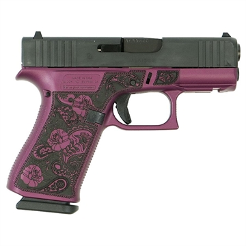 Picture of Glock 43X "Paisley Grip" Black Cherry Handgun 9mm Luger 10rd Magazines(2) 3.4" Barrel Accessory Rail USA Made UX4350201FR MODBCFP
