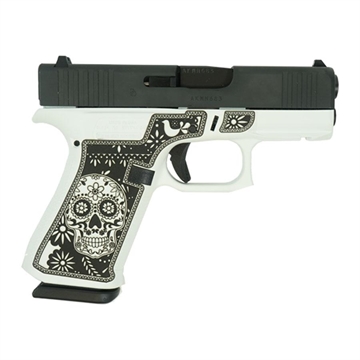 Picture of Glock 43X "Sugar Skull" Black & White Handgun 9mm Luger 10rd Magazines(2) 3.4" Barrel Accessory Rail USA Made UX4350201FR MODSSWB