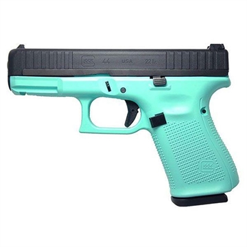 Picture of GLOCK 44 G44 HGA 22LR 4.02 IN BBL ADJ SGTS 2 10RD MAGS CERAKOTE ROBIN EGG BLUE FRAME UA4450101REB