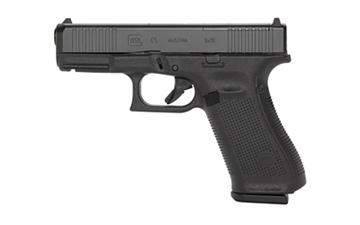 Picture of GLOCK 45 M.O.S., Striker Fired, Semi-automatic, Polymer Frame Pistol, Compact, 9MM, 4.02" Barrel, DLC Finish, Black, Interchangeable Backstraps, Fixed Sights, 17 Rounds, 2 Magazines G4517MOSAUT