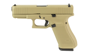 Picture of GLOCK 45, Semi-automatic, Striker Fired, Compact, 9MM, 4.02", Coyote, Interchangeable, 17 Rounds, Fixed Sights, Polymer, Skydas Cerakote PA455S204-CT