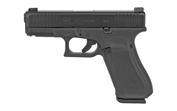 Picture of GLOCK 45, Semi-automatic, Striker Fired, Compact, 9MM, 4.02, Black, Interchangeable, 17 Rounds, Rebuilt, Polymer, Matte UR4550903