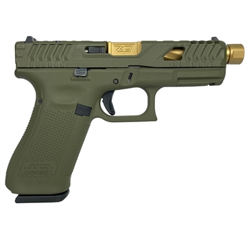 Picture of Glock 45 Gen 5 Custom "OD Green Grip with Gold Barrel" Handgun 9mm Luger 17/rd Magazines (3) 4.6" Threaded Barrel Austria PA455S203 MODODMS