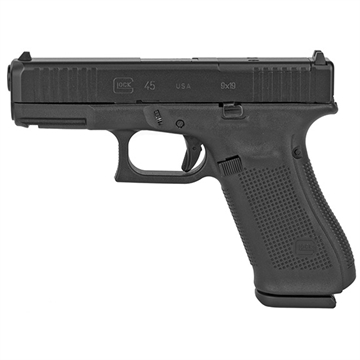 Picture of Glock G45 Compact Crossover 9mm Luger 4.02" 17+1 Black Black nDLC Steel with Front Serrations & MOS Cuts Black Rough Texture Interchangeable Backstraps Grip Fixed Sights UA455S203MOS
