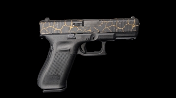 Picture of GLOCK 45 V CRAQUELURE 9MM PISTOL 4" BLACK-BLK/GOLD SLIDE FXD 3-17RD MAGS PV45-CRAQ